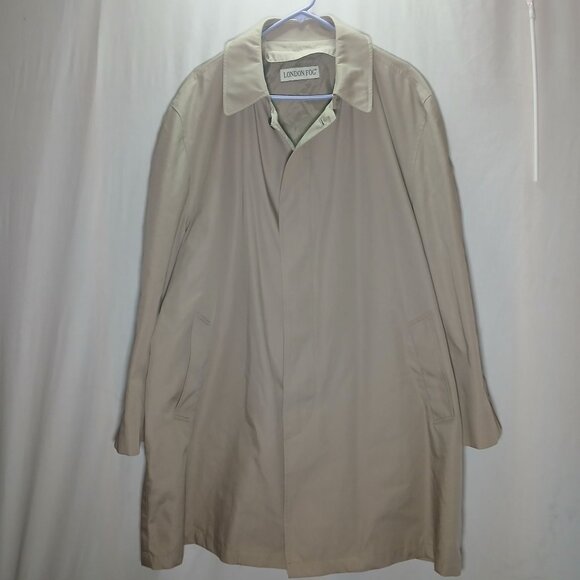 London Fog Men's Trench Coat Size XL Tan Full-Length Button Front Classic Style - Picture 6 of 14